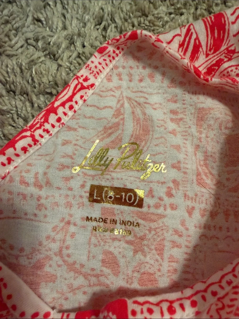 Lilly Pulitzer Red(ish) Print Ruffle-Hem Girls Dress